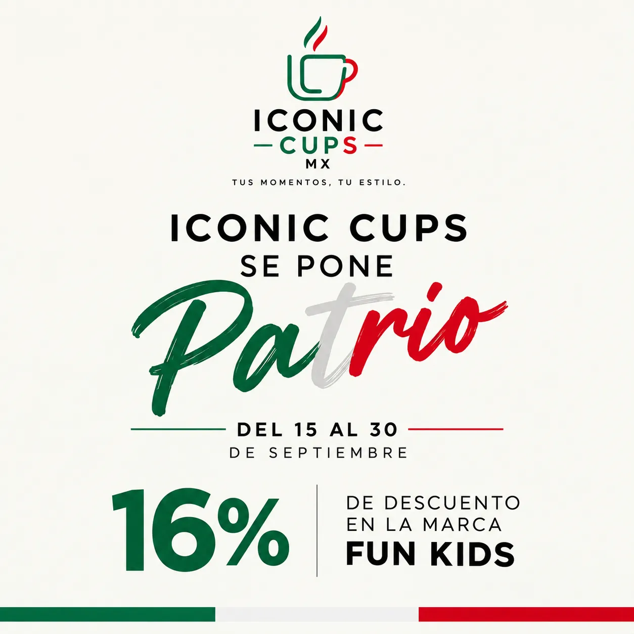 Descuento Mes Patrio - 16% Fun Kids